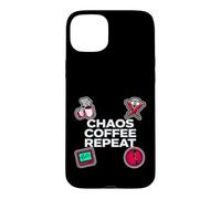 Custodia per iPhone 15 Plus Nurse Life Chaos Coffee Repeat ER Medical