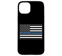 Custodia per iPhone 15 Plus Nurse Police Wife Officer Thin Blue Line Heart Flag