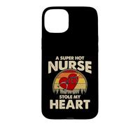 Custodia per iPhone 15 Plus Nurses Couple Gift Super Hot Nurse Stole My Heart Valentines