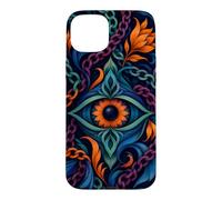 Custodia per iPhone 15 Plus Occhio botanico come simbolo astratto talismano celeste arte