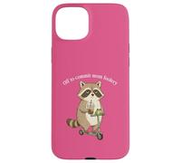 Custodia per iPhone 15 Plus Off to Commit Mom Foolery Funny Raccoon Frog, monopattino da caffè