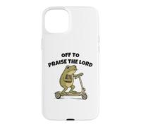 Custodia per iPhone 15 Plus Off to Praise The Lord Funny Christian Meme Frog Humor