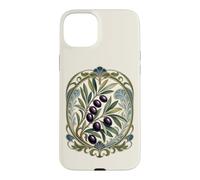 Custodia per iPhone 15 Plus Olive botaniche Art Nouveau Ramo d'Olivo