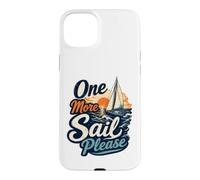 Custodia per iPhone 15 Plus One More Sail Please Nautical Sunset Barca a vela Citazione