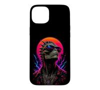 Custodia per iPhone 15 Plus Opera d'arte extraterrestre alieno rettiliano retrò