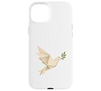 Custodia per iPhone 15 Plus Origami Colomba della Pace Ramo di Olivo Design Minimalista