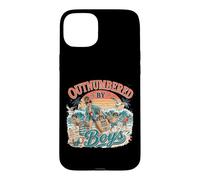 Custodia per iPhone 15 Plus Outnumbered By Boys Beach Divertente Ragazzo Mamma