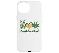 Custodia per iPhone 15 Plus Pace Amore Erba Marijuana Cannabis Retro Vintage