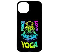 Custodia per iPhone 15 Plus Pace Amore Yoga Astronauta Namaste Meditazione Zen Lotus Pose