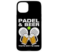 Custodia per iPhone 15 Plus Padel & Beer divertente padel ball giocatore