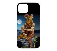 Custodia per iPhone 15 Plus Pan Dio del Selvaggio al chiaro di luna