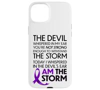 Custodia per iPhone 15 Plus Pancreatic Cancer Warriors I Am The Storm And I Will Survive
