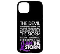 Custodia per iPhone 15 Plus Pancreatic Cancer Warriors I Am The Storm And I Will Survive