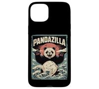 Custodia per iPhone 15 Plus Pandazilla Panda gigante Kaiju Retro Japanese Hokusai Wave