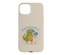 Custodia per iPhone 15 Plus Papasaurus Number One Dad Funny Dinosaur Rex Festa del papà