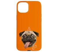 Custodia per iPhone 15 Plus Parodia meme matematica cane carlino dagli occhi selvaggi