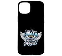Custodia per iPhone 15 Plus Part Time Human Full Time Angel Parents Kids Cool Wings