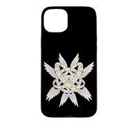 Custodia per iPhone 15 Plus Pastello Ophanim Biblicamente Accurato Angelo Stained Glass Art