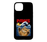 Custodia per iPhone 15 Plus PAWS Catzilla Cat vs Goldfish Funny Ocean Parodia