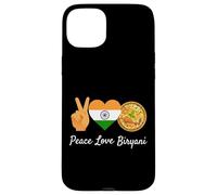 Custodia per iPhone 15 Plus Peace Love Biryani Amante del cibo indiano