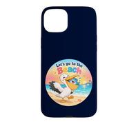 Custodia per iPhone 15 Plus Pelikanugel salva pesce sulla spiaggia Andiamo to the Beach