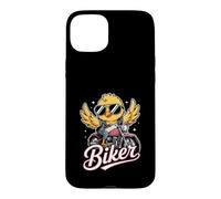 Custodia per iPhone 15 Plus Pensionamento Biker Pulcino Indossare Occhiali Da Sole Equitazione Moto