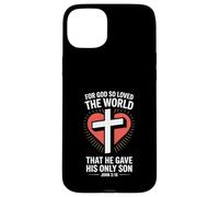 Custodia per iPhone 15 Plus Per Dio così amato il mondo Giovanni 3:16 Scrittura