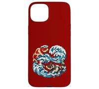 Custodia per iPhone 15 Plus Pesce koi rosso e nero ispirato al Feng Shui Yin Yang in onda