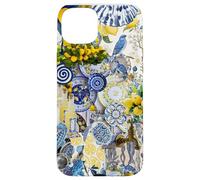 Custodia per iPhone 15 Plus Piastrella Mediterranea E Limone Blu Giallo Mare Italiano Estate