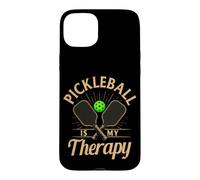 Custodia per iPhone 15 Plus Pickleball è la mia terapia divertente Pickle Ball Citazione