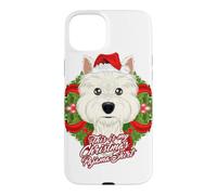 Custodia per iPhone 15 Plus Pigiama con scritta "This Is My Christmas", West Highland Terrier
