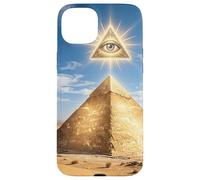 Custodia per iPhone 15 Plus Piramide mistica simbolo occhio deserto antico mistero grafico