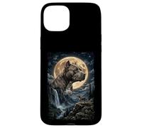 Custodia per iPhone 15 Plus Pitbull con Luna - cani
