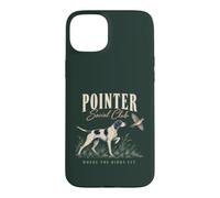 Custodia per iPhone 15 Plus Pointer Bird Caccia Cane Dove Gli Uccelli Volano