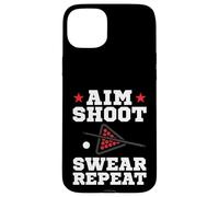 Custodia per iPhone 15 Plus Pool Playing Aim Shoot Swear Repeat Pool Playing Billiards