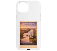 Custodia per iPhone 15 Plus Poster aereo vintage Washington D.C. Lincoln USA arte di viaggio