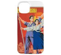 Custodia per iPhone 15 Plus Poster di propaganda della Corea del Nord, divertente