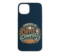 Custodia per iPhone 15 Plus Powered By Coffee & Compost Funny Gardener
