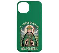 Custodia per iPhone 15 Plus Preghiera cattolica di San Patrizio d'Irlanda Ora Pro Nobis