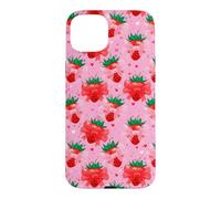 Custodia per iPhone 15 Plus Preppy Spring Coquette Fragola Archi Modello San Valentino