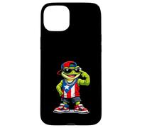 Custodia per iPhone 15 Plus Progetto grafico Ojo Watchful National Frog Puerto Rico Pride