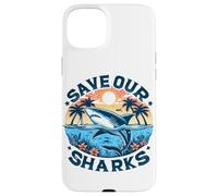 Custodia per iPhone 15 Plus Proteggi lo squalo salva l'oceano salva gli animali dell'oceano retrò