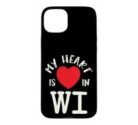 Custodia per iPhone 15 Plus Proud State My Heart Is In WI Wisconsin