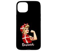 Custodia per iPhone 15 Plus Proud Strong Danish Girl Woman Girlfriend Denmark Flag