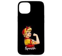 Custodia per iPhone 15 Plus Proud Strong Spanish Girl Woman Girlfriend Spain Flag