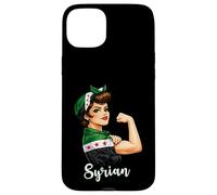 Custodia per iPhone 15 Plus Proud Strong Syrian Girl Woman Girlfriend New Syria Flag