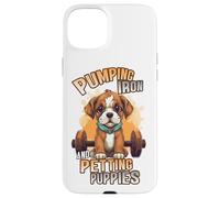 Custodia per iPhone 15 Plus Pumping Iron and Petting Puppies Body Building