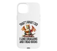 Custodia per iPhone 15 Plus Questo è quello che faccio mi piace Dragons e leggo Libri, Drago