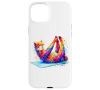 Custodia per iPhone 15 Plus Rainbow Alpaca Yoga Llama Meditation Pose