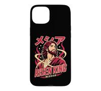 Custodia per iPhone 15 Plus Re Risorto Messia Cristiano Anime Manga Gesù Fede Arte